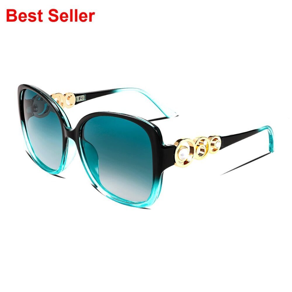 Oversized Square Frame Sunglasses Polarized UV Protection Pearl Accents